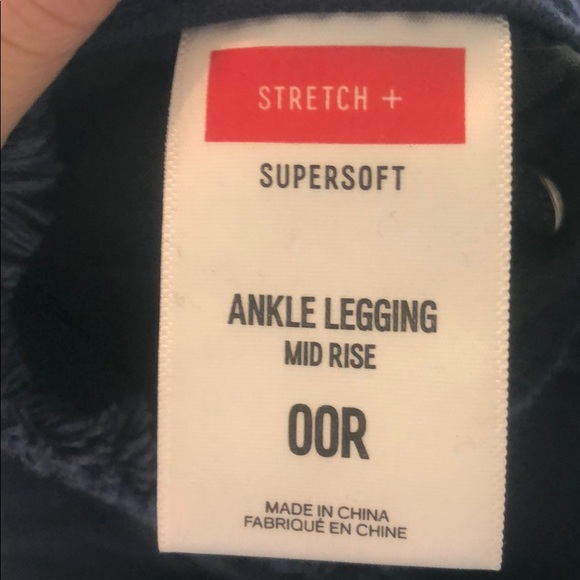 Navy Distressed Ankle Leggings - Picture 3 of 3